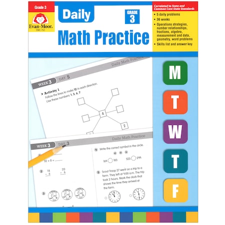 Evan-Moor Daily Common Core Math Practice, Grade 3 752